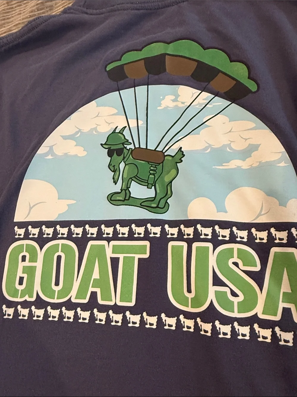 GOAT Kids Navy T-Shirt with Green Skate Goat Graphic - Picture 3 of 3